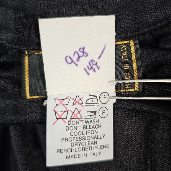 Vintage Fendi Black Button-Front Mini Dress - Made in Italy - Size 40 (US 6) - Picture 5 of 7